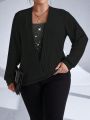 SHEIN Essnce Women's Plus Size Two-piece Sweatshirt Set