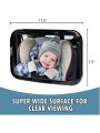 CARTMAN Baby Car Mirror, Safety Car Seat Mirror for Rear Facing Infant with Wide Crystal Clear View, Shatterproof, Fully Assembled, Crash Tested and Certified