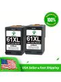 Remanufactured Ink Cartridges Replacement for HP 61XL 61 XL to use with Envy 4500 Deskjet 1000 1056 1510 1512 1010 1055 OfficeJet 4630 Printer (2 Black)