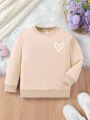Girls' Heart Printed Sweatshirt
