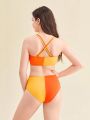 Teenage Girls' Color Block Spaghetti Strap Swimsuit