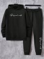 Manfinity Homme Men's Letter Print Hoodie And Pants Set