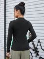 Street Sport Women's Long Sleeve Athletic T-Shirt With Exposed Seams