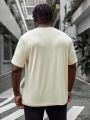 Manfinity Homme Men'S Plus Size 3pcs Solid Color Round Neck Short Sleeve T-Shirt