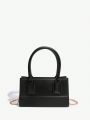 SHEIN SXY Minimalist Solid Double Handle Square Bag