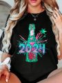 Plus Size Women'S 2024 Printed Loose Fit T-Shirt