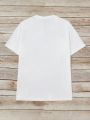 Teen Girls' Casual Street Wear Letter & Clover Print Short Sleeve T-Shirt