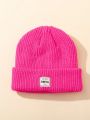 Fashion Street-style Knitted Hat With Patch Detailing, Suitable For Daily Wear
