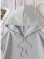 Women's Eye And Moon Printed Hooded Fleece Sweatshirt With Drawstring