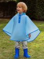 Boys' Color Block Waterproof Cape With Collar Edge For All Seasons