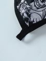 Men's Elastic, Soft, Sexy Underwear With Printed Thong And T-back For Temptation