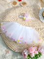 Baby Girls' Photo Shoot Outfit Colorful Pom Pom Tulle Tutu Skirt