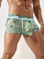 Men's Sexy Mesh Underwear With Clover Print