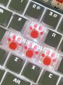 4pcs Cute Pink Anti-scratch Translucent Abs Resin Cat Claws Design Key Caps, Compatible With Cross-axis Mechanical Keyboard Decoration