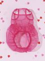 PETSIN Petsin Valentine's Day Pink Organza Translucent Lovely Bowknot Pet Skirt
