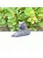 1pc Random Natural Obsidian Carved Cat Ornament, Great For Halloween Decoration