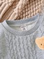 Baby Boys' Bear Print Button-up Shirt With Long Sleeve