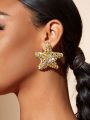 SHEIN SXY European And American Style Personality Starfish Shaped Earrings For Women