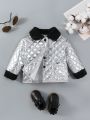 Thickened Infant & Toddler Boys' Fashionable Black Winter Jacket For Cold Weather