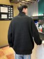 Men's High-neck Solid Color Drop Shoulder Sweater