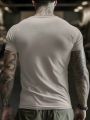 Men's Short Sleeve T-shirt With Letter & Dragon Print