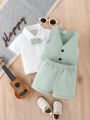 Infant Boys' Vest, Shirt And Shorts Set, Summer
