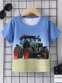 SHEIN Kids QTFun Young Boy's Colorblock Harvester Printed T-Shirt