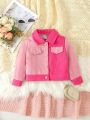 Baby Girl Two Tone Flap Detail Jacket