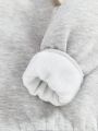 Cozy Cub Baby Girl 3D Bear Decor Patched Pocket Sweatshirt