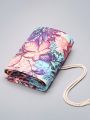 1 24-hole Color Maple Leaf Handmade Canvas Pen Curtain Painting Special Pencil Bag Sketch Color Pencil Storage Bag