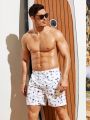 Men'S Plus Size Palm Tree Printed Beach Shorts