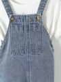 Baby Pocket Front Denim Overalls Without Tee