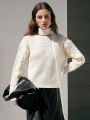 Anewsta Cable Knit Drop Shoulder Sweater