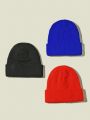 3pcs Simple Knitted Cap For Outdoor Leisure Wear, Perfect For Daily Use