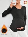 SHEIN Maternity Warm Lined Long Sleeve T-shirt