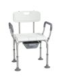 HOMCOM 3-in-1 Shower Chair with Handles and Footpads for Elderly, White