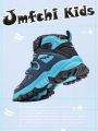 JMFCHI Kids Snow Boots Boys Hiking boots for Kids Waterproof Winter Snow Boots for Girls Warm Fur Lined Slip Resistant Outdoor Black Blue