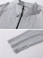 Men's Half-zipper Long Sleeve Athletic Jacket