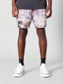 SUMWON Printed Colorblock Mesh Shorts With Front Print