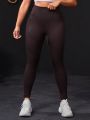 Yoga Basic Plus Size Seamless Body Shaper Compression Leggings With Tummy Control For Sports