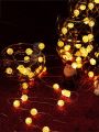 Led Constant Cracked Ball String Light/transparent Ball String Light/christmas Light/crystal Ball String Light/small Light Bulb Tent Outdoor Decoration Light/celebration Gift/1.1m 10 Lights