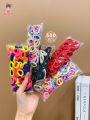 5 Packs Of 500pcs Girls' Colorful Thumb Towel Hair Ties