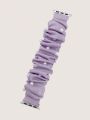1pc Light Purple Faux Pearl Ruched Hairband Watch Band Compatible With Apple Watch 38/40/42/44/45/48/50mm, Suitable For Ultra/se/8/7/6/5/4/3/2/1