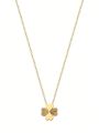1pc Delicate Gold-tone Clover Design Necklace Personalized Pendant Chain Jewelry Ideal Gift For Girls' Festivals
