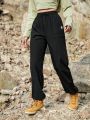 In My Nature Women's Outdoor Long Pants With Drawstring Waist And Slanted Pockets
