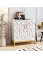 Gold Line Storage Cabinet with Metal Handle for Living Room Bedroom