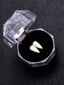 Goth 1pair Vampire Zombie False Teeth Novelty Toy For Party, Cosplay Costume