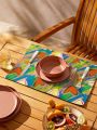 GIOIA TANG 1pc Abstract Hand-Painted Heart Pattern Printed Place Mat, Suitable For Everyday Kitchen, Dining Room Table Decoration