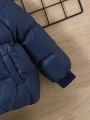 SHEIN Baby Boy 3D Ear Design Hooded Zipper Puffer Coat Without Sweater