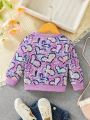 Baby Girl Heart Print Sweatshirt